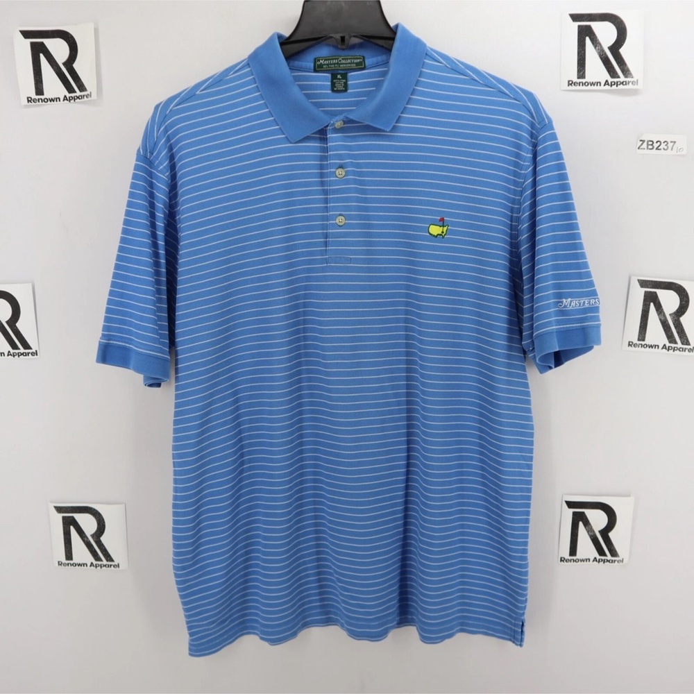 Masters Blue Polo with White Pinstripes